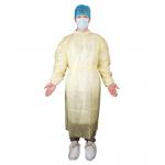 Ultrasonic Heat Sealed Disposable Medical Use Knitted Wrist PP+PE Isolation Gown for sale