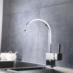 Brass Square Single Handle Kitchen Faucet Mixer Chrome Matte Black for sale
