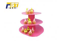 China CMYK Printing 3 Tier Cardboard Cupcake Stand Customized Providing Mockup Design supplier