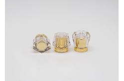 China Non Spill Gold Aluminum Perfume Bottle Lid Textured Design With Concave Collar supplier
