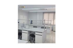 China Blue Finish Lab Island Work Tables Steel Wood 1500*850mm supplier