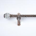Vintage Curtain Rod Finials Crystal Collection Water Ripple With Cover Red 25mm Decorative Head for sale