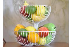 China Customized Design Baking Black Iron 2-Layer Metal Fruit Plate 27*35*24CM supplier