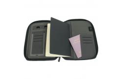 China Durable PU Business Multifunctional Wireless Charging Notebook With Powerbank And USB supplier