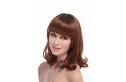China Short Curly Synthetic Hair Wigs , 6A Synthetic Curly Wigs Darker Brown supplier
