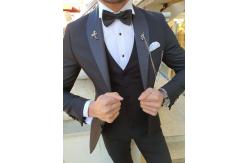 China Men'S Dark Custom Tuxedo Suit 46''-56'' Shawl Collar Tuxedo Waistcoat supplier