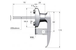 China Paddlockable Garage Door Handle Lock Silver Key Cylinder Lock supplier
