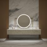 Personalizable Clean Style Round Backlit Bathroom Mirror Easy Maintenance for sale