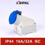 16A 3P IP44 IEC Standard Industrial Wall Mounted Socket Waterproof for sale