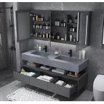 OEM/ODM Wall Mount Floating Bathroom Vanity Sink Slate Top Solid Wood