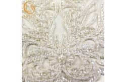 China White Embroidered Lace Fabrics 20% Polyeter Handmade Water Soluble\ supplier