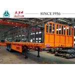 3 Axle Flatbed Trailer With Front Side Wall , Flatbed Car Trailer Long Life for sale