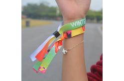 China Various Colors Fabric Woven Wristbands Customized Logo Colors For Polyester Material Wristband supplier