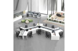 China Customize Y Shaped Desktop 4 6 8 Person Wooden Office Partition Workstation supplier