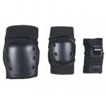 Black Roller Skating Pads Knee Elbow Pads Wrist Guards Six Pack Set for sale