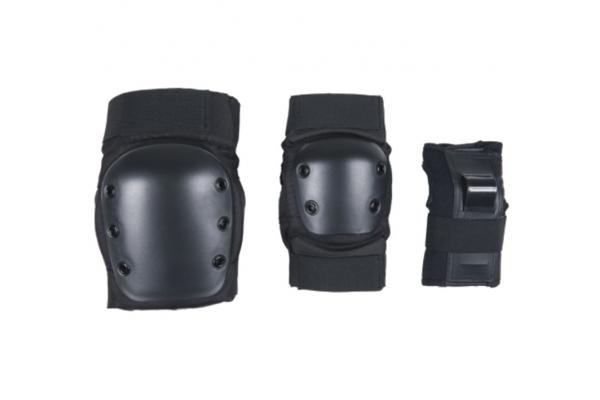 Black Roller Skating Pads Knee Elbow Pads Wrist Guards Six Pack Set