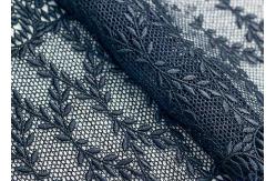 China Navy Floral Embroidered Nylon Mesh Lace Trim With Guipure Ribbon Azo Free supplier