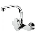 360° Moveable Brass Kitchen Mixer Faucet Two Hole Wall Mounted for sale