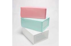China Folding PP Plastic Collapsible Shoe Box Durable Transparent Thickened Eco Friendly supplier