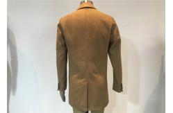 China Camel Long Mens Medium Trench Coat Wool Winter Coat With Lapel Collar supplier