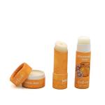 Recyled Lip Balm Tubes Cardboard Cylinder Packaging With Push Tab for sale
