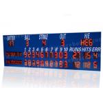 Professional LED Baseball Scoreboard With Blue Frame Cabinet 1400mm*3800mm*100mm for sale