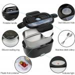 Customize Electric Lunch Boxes All Black Portable Heating Lunch Box