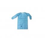 PP+PE 35GSM Waterproof Breathable Disposable Isolation Gown With Ties & Rib-knitted Cuffs Polyester Threads Back Opening for sale