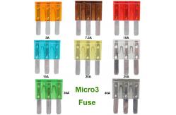 China Micro3 Micro Automotive Blade Fuses 15.3mm 30A 32V DC With 3 Pins supplier