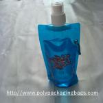 Blue 8 Oz Stand Up Pouch With Spout And Cap , Beverage Flexible Packaging for sale