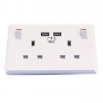 British Standard USB Wall Switch Socket , 110V ~ 250V 13A Charging Socket Panel for sale