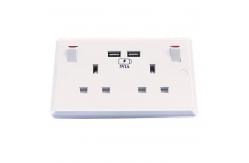 China British Standard USB Wall Switch Socket , 110V ~ 250V 13A Charging Socket Panel supplier