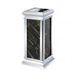 Hotel Trash Can Lobby Vertical Commercial Stainless Steel Shopping Mall Hotel Waste Bin Property Lobby Corridor with Ashtray for sale