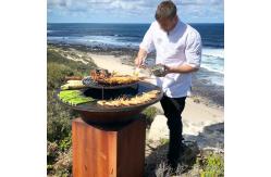 China Rusty Red Corten Steel Fire Pit With Barbecue Grill supplier