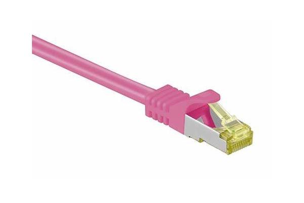 Flexible PVC Jacketed RJ45 Cat7 Cable Cat 7 Ethernet Patch Cable Pink 300Volt