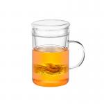 14oz / 420ml Glass Tea Infuser Cup With Lid Durable Loose Leaf Tea Mug
