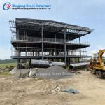 Prefabricated Steel Building with Wind Load Up to 300 km/h Hot-dip Galvanization and Q355/Q235 Steel Grade for sale