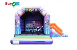 China 15x18ft Inflatable Disco Dome Bounce House With Slide Digital Printed supplier