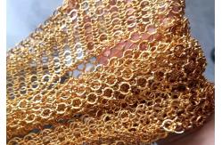 China Gold Sequin S Hook Ring Mesh Curtain For Staircases Isolation Screen supplier