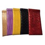 2024 hotting selling artificial leather spectacles pouch bag with elastic metal slip inside for sale