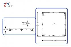 China Adjustable 65mm Height ADS 4x80cm Rectangular Shower Trays Leg Frame supplier