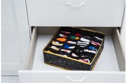 China Black Foldable Drawer Organizer , 24 Cells Collapsible Drawer Dividers supplier