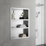 Rust Resistant Stainless Steel Shower Niche Easy To Clean Matte Surface Practical Bathroom Storage Organizer for sale