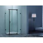 Corner Shower Enclosure With 6mmT Tempered Glass Black SS Handle And Rod for sale