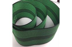 China 3 Inch Sofa Elastic Webbing High Tenacity Band Green With 4 Black Lines supplier