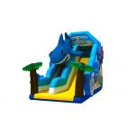 Ocean Theme Shark Inflatable Slide Inflatable Climbing Wall And Slide For Kids