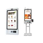27 inch bill printing QR code scanner cafeteria ordering kiosk custom logo for sale