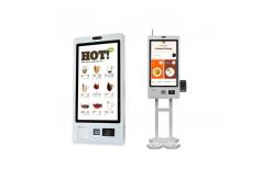 China 27 inch bill printing QR code scanner cafeteria ordering kiosk custom logo supplier
