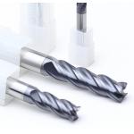 Flat Tungsten Solid Carbide End Mill 65mm Length Titanium Nitride (TiN) Coated for sale