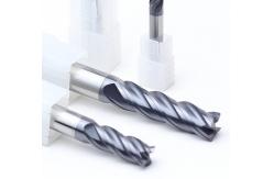 China Flat Tungsten Solid Carbide End Mill 65mm Length Titanium Nitride (TiN) Coated supplier